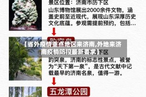 【省外疫情重点地区来济南,外地来济南疫情防控最新要求】