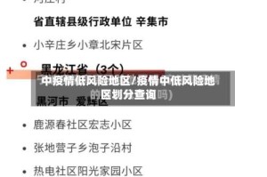 中疫情低风险地区/疫情中低风险地区划分查询