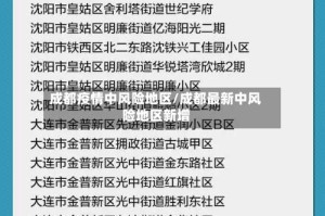 成都疫情中风险地区/成都最新中风险地区新增