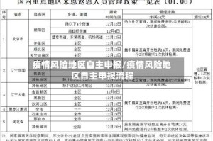 疫情风险地区自主申报/疫情风险地区自主申报流程