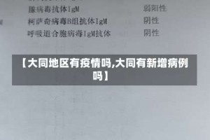 【大同地区有疫情吗,大同有新增病例吗】