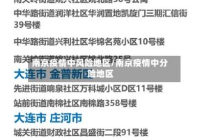 南京疫情中风险地区/南京疫情中分险地区