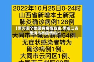 【黑河哪个地区有疫情发生,黑龙江省黑河市有疫情吗?】