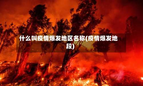什么叫疫情爆发地区名称(疫情爆发地段)-第1张图片