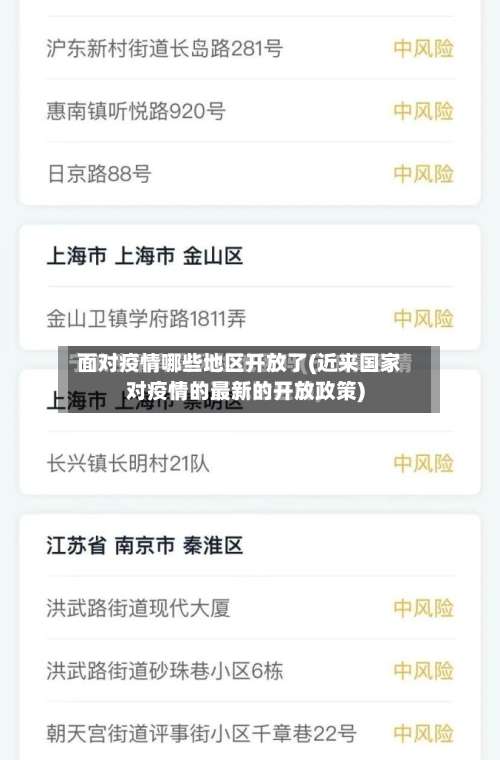 面对疫情哪些地区开放了(近来国家对疫情的最新的开放政策)-第2张图片