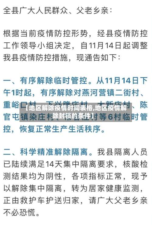 【地区解除疫情时间表格,地区疫情解除封锁的条件】-第2张图片