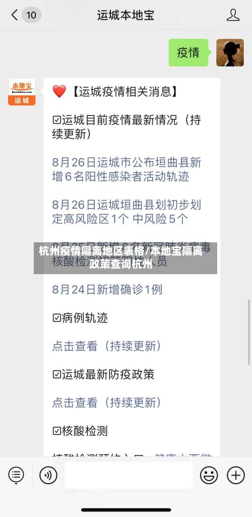 杭州疫情隔离地区表格/本地宝隔离政策查询杭州-第1张图片