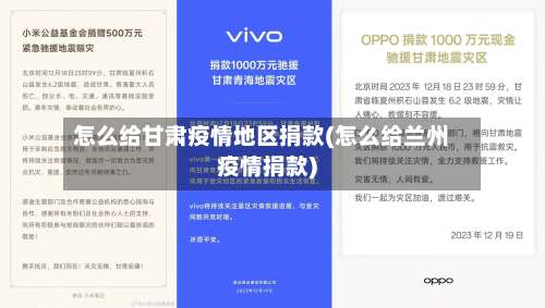 怎么给甘肃疫情地区捐款(怎么给兰州疫情捐款)-第1张图片