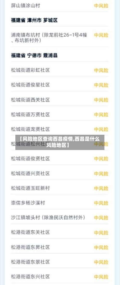 【风险地区查询西昌疫情,西昌是什么风险地区】-第2张图片