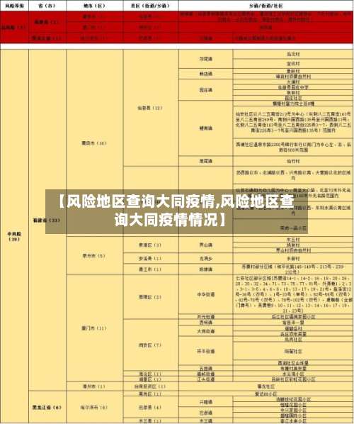 【风险地区查询大同疫情,风险地区查询大同疫情情况】-第3张图片